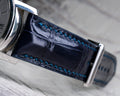 Bespoke Watch Strap in Navy Blue Crocodile