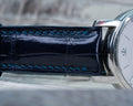 Bespoke Watch Strap in Navy Blue Crocodile
