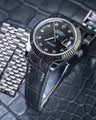 Bespoke Watch Strap in Matte Black Alligator