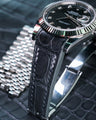 Bespoke Watch Strap in Matte Black Alligator