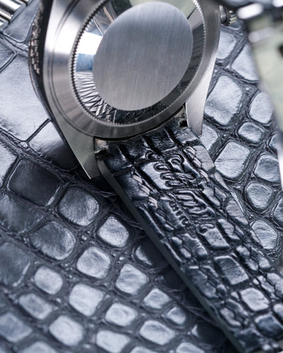 Bespoke Watch Strap in Matte Black Alligator