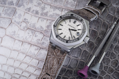 Bespoke Watch Strap in Natural Himalayan Crocodile