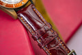 Bespoke Watch Strap in Maroon Red Crocodile