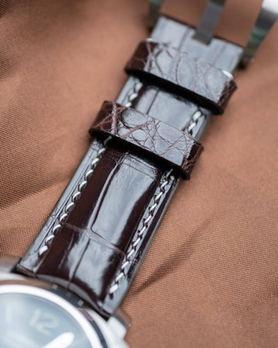 Bespoke Watch Strap in Reddish Brown Crocodile