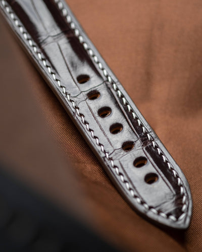 Bespoke Watch Strap in Reddish Brown Crocodile