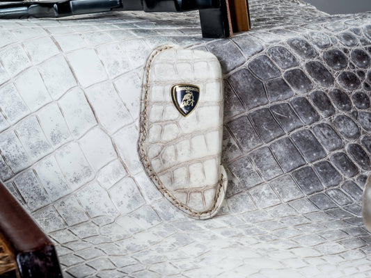 Bespoke Key Fob Cover in Natural Himalayan Crocodile
