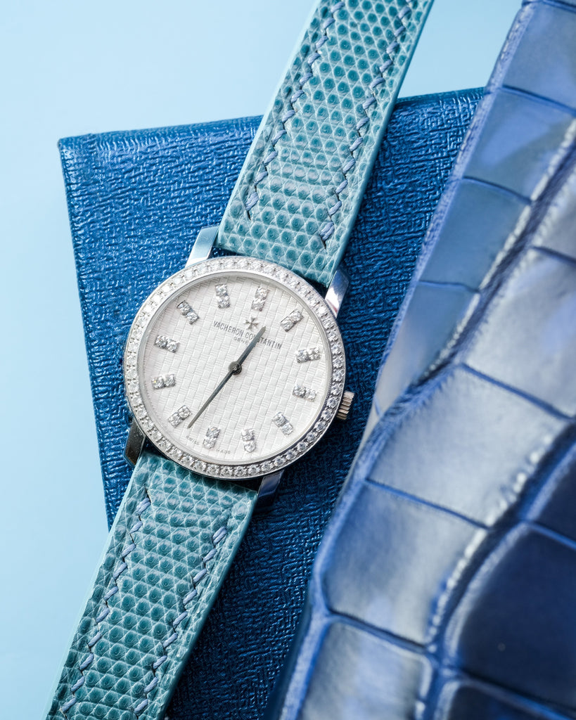 Bespoke Watch Strap In Miami Blue Lizard Solitaire Official