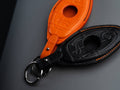 Bespoke Key Fob Covers in Orange & Black Crocodile