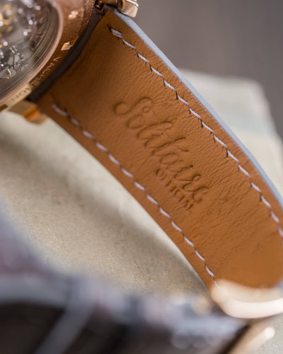 Bespoke Watch Strap In Grey Crocodile