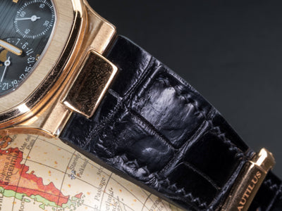 Bespoke Watch Strap in Black Crocodile