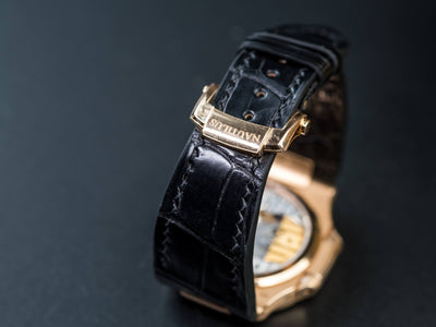 Bespoke Watch Strap in Black Crocodile