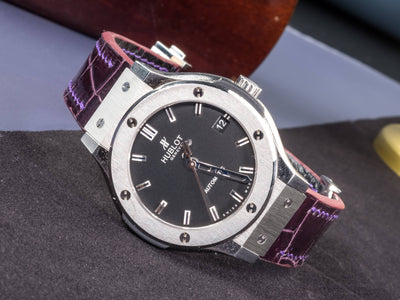 Bespoke Watch Strap in Lavender Purple Crocodile