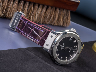 Bespoke Watch Strap in Lavender Purple Crocodile