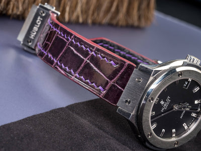 Bespoke Watch Strap in Lavender Purple Crocodile