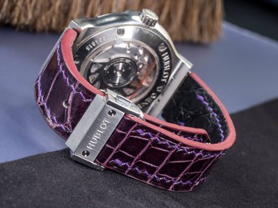 Bespoke Watch Strap in Lavender Purple Crocodile