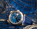 Bespoke Watch Strap in Navy Blue Crocodile