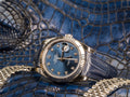 Bespoke Watch Strap In Navy Blue Crocodile
