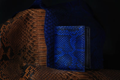 Bespoke Bifold Wallet in Electric Blue Python