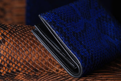 Bespoke Bifold Wallet in Electric Blue Python