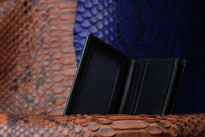 Bespoke Bifold Wallet in Electric Blue Python