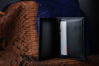 Bespoke Bifold Wallet in Electric Blue Python