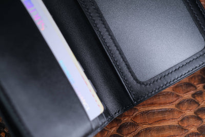 Bespoke Bifold Wallet in Electric Blue Python