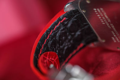 Bespoke Watch Strap in Ferrari Red Crocodile
