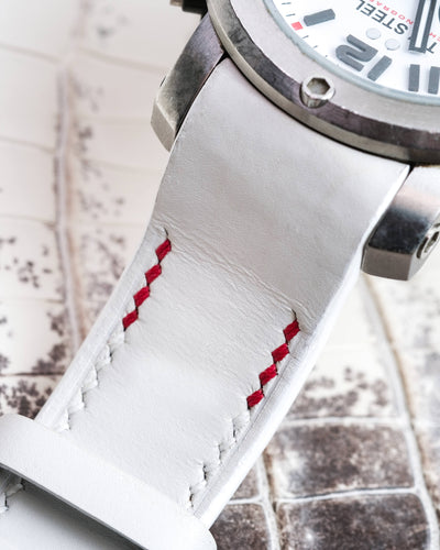 Bespoke Watch Strap in White Nappa