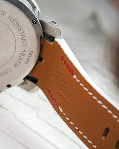 Bespoke Watch Strap in White Nappa