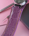 Bespoke Watch Strap in Lavender Purple Crocodile