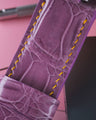 Bespoke Watch Strap in Lavender Purple Crocodile