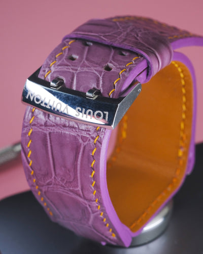 Bespoke Watch Strap in Lavender Purple Crocodile
