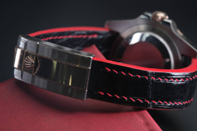 Bespoke Watch Strap in Black Crocodile