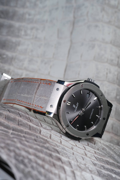 Bespoke Watch Strap in Natural Himalayan Crocodile