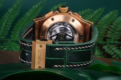 Bespoke Watch Strap in Hunter Green Crocodile