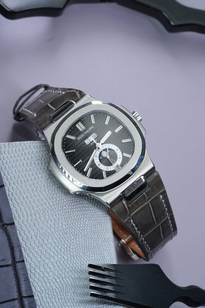 Bespoke Watch Strap in Grey Crocodile