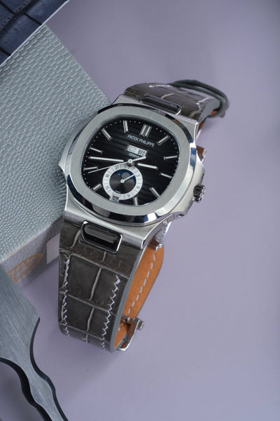 Bespoke Watch Strap in Grey Crocodile