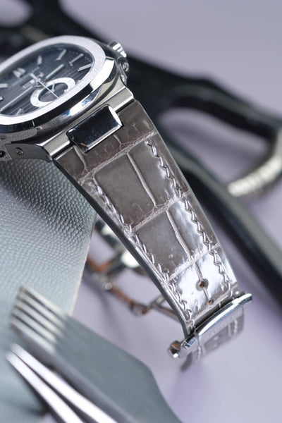 Bespoke Watch Strap in Grey Crocodile
