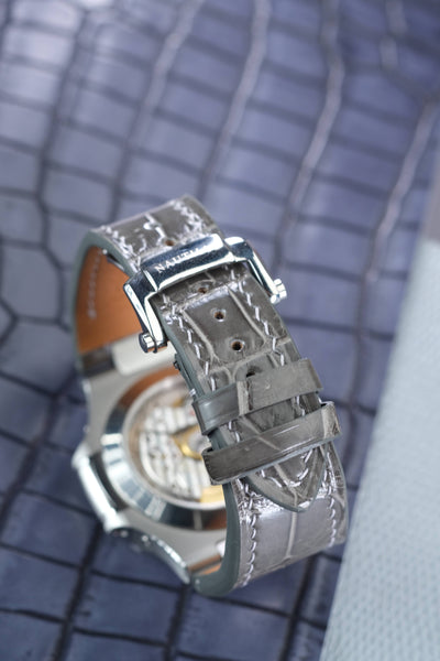 Bespoke Watch Strap in Grey Crocodile