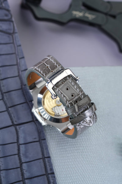 Bespoke Watch Strap in Grey Crocodile