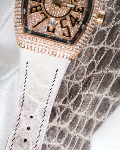 Bespoke Watch Strap in Natural Himalayan Crocodile