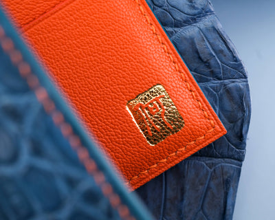 Bespoke Bifold Wallet in Baby Blue Himalayan Crocodile
