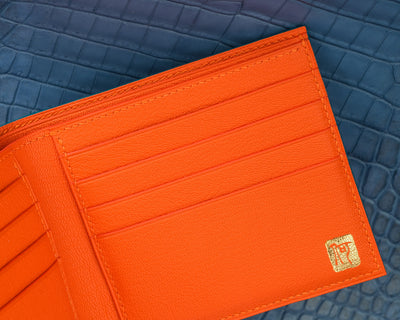 Bespoke Bifold Wallet in Baby Blue Himalayan Crocodile
