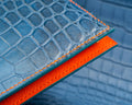 Bespoke Bifold Wallet in Baby Blue Himalayan Crocodile