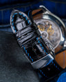 Bespoke Watch Strap in Navy Blue Crocodile