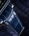 Bespoke Watch Strap in Peacock Blue Crocodile