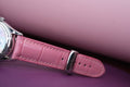 Bespoke Watch Strap in Baby Pink Crocodile