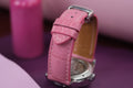 Bespoke Watch Strap in Baby Pink Crocodile