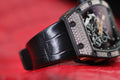 Bespoke Watch Strap In Black Crocodile