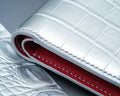 Bespoke Bifold Wallet in Metallic Silver Alligator